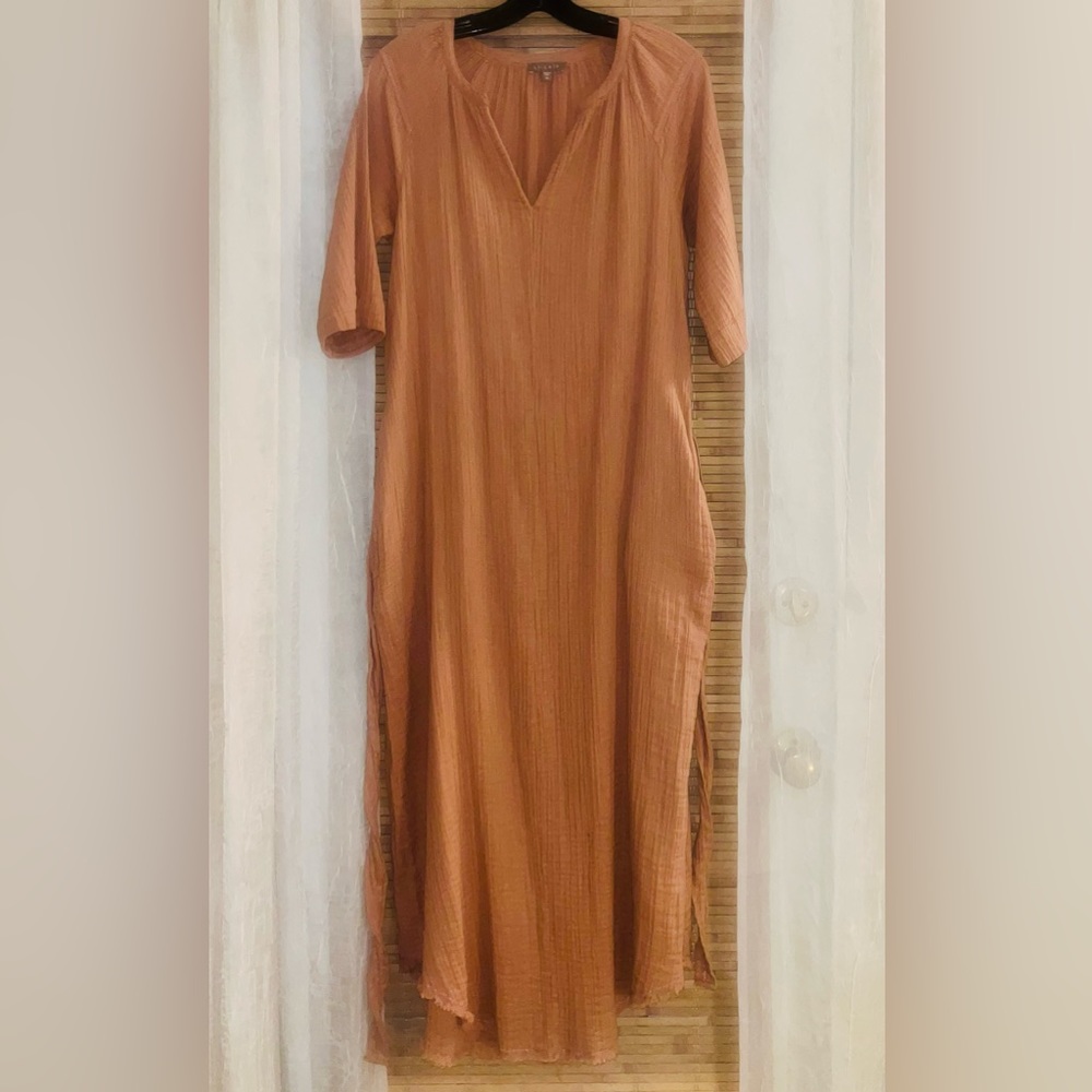 Lilla P Dress Pockets XS-S Long Tunic Style SO Soft w/Belt Versatile 100% Cotton - Picture 5 of 15
